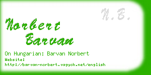 norbert barvan business card